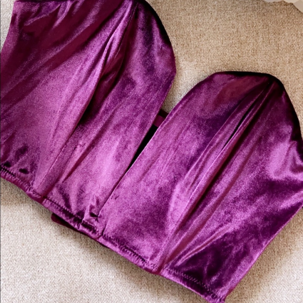 Purple velvet bustier
